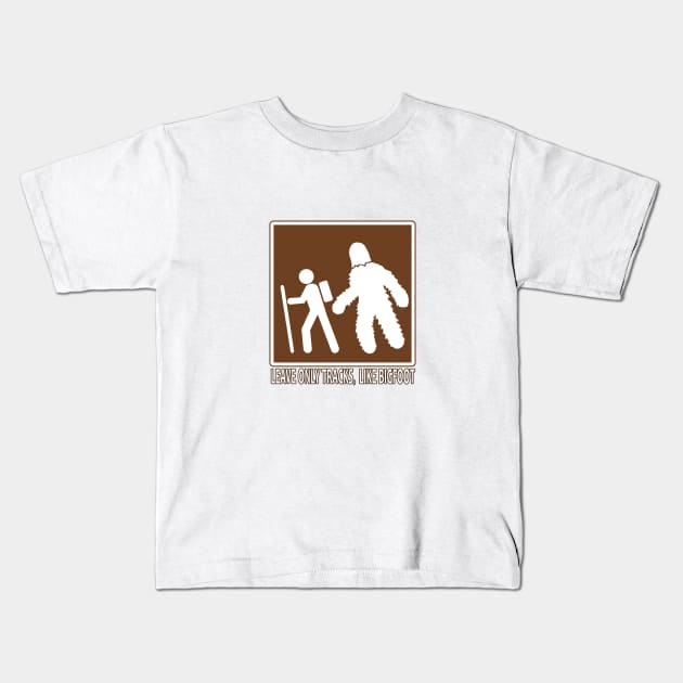 Bigfoot Tracks- Hiking Series Kids T-Shirt by theartofron